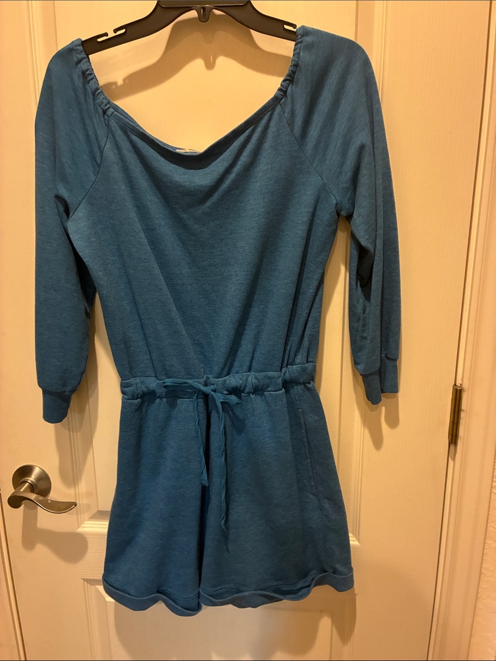 BCBGeneration Teal Blue Girls' One-Piece Romper with Drawstring Waist